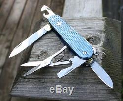 Custom Alox Blue Textured Titanium Super Tinker Swiss Army Knife Mod