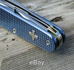 Custom Alox Blue Textured Titanium Super Tinker Swiss Army Knife Mod