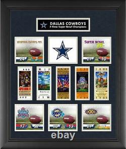 Dallas Cowboys Frmd Super Bowl Replica Ticket & Score Collage LE 1000