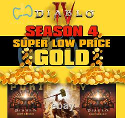 Diablo 4 Season 4 Gold? 50m-20 Billion? Pc Ps4 Ps5 Xbox D4? Super Low Price