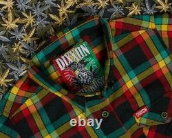 Dixxon Flannel Ladies KUSH Shirt Medium 420 Holidaze Weed Marijuana Rasta NWT