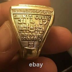 Drew Brees Saints Size 10.5 Super Bowl Championship Mvp Ring With Box &5 Posters