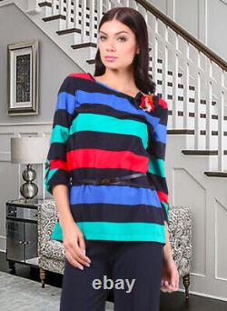 Elegant Ladies Striped Blouse Formal Business Work