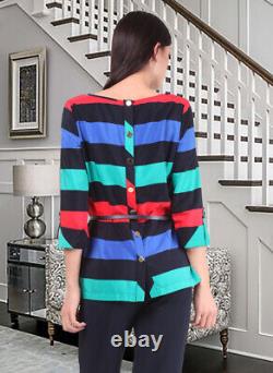 Elegant Ladies Striped Blouse Formal Business Work