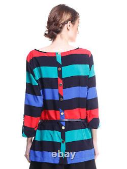 Elegant Ladies Striped Blouse Formal Business Work