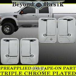 FORD F250 F350 F450 F550 1999-2016 Chrome Door Handle COVERS Witho Psgr Key 4 door