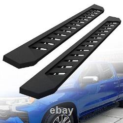 Fit 19-24 Chevy Silverado 1500 Crew Cab 7 Texture Black Running Board Side Step