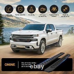 Fit 19-24 Chevy Silverado 1500 Crew Cab 7 Texture Black Running Board Side Step