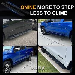 Fit 19-24 Chevy Silverado 1500 Crew Cab 7 Texture Black Running Board Side Step