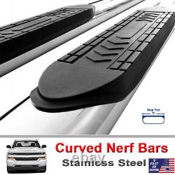 Fits 99-16 Ford F-250/F-350 Super Cab Polished Curved 5 Side Steps Nerf Bars