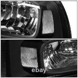 For 05-07 Ford F250 F350 Super Duty Black Housing Clear Corner Headlight Lamps