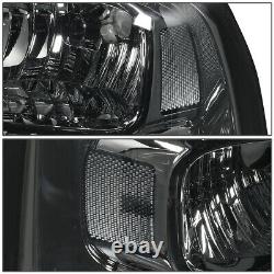 For 05-07 Ford F250 F350 Super Duty Smoked Housing Clear Corner Headlight Lamps