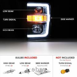 For 08-10 Ford F250 F350 F450 Superduty Black LED DRL Tube Projector Headlight