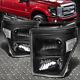For 11-16 Ford F250 F350 Super Duty Black Housing Clear Corner Headlight Lamps