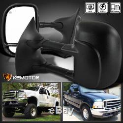 For 1999-2007 Ford F250 F350 Super Duty Power+Heated Side Tow Mirrors Left+Right
