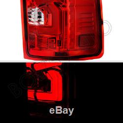For 2007-2013 GMC Sierra 1500 2500 3500 Red SUPER BRIGHT LED Tube Tail Lights