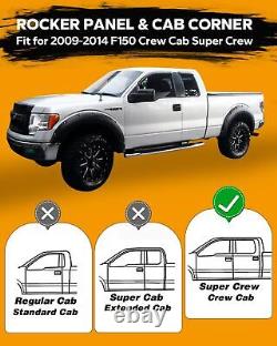 For 2009-2014 Ford Pickup F150 Super Crew Inner&Outer Rocker Panels&Cab Corners