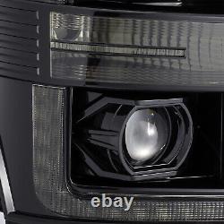 For 2011-2016 F250/F350/F450/F550 Super Duty Polished Black Projector Headlights