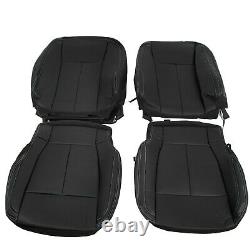 For 2015-2021 Ford F150 Super Crew Cab Front Rear Seat Covers Full Set Black