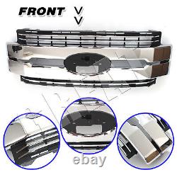 For 2017-2019 Ford F-250 F-350 Super Duty Front Bumper Grille Chrome HC3Z8200CC