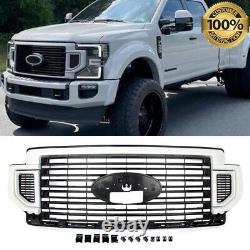 For 2020-2022 Ford F250 F350 F-450 Super Duty Front Bumper Grille Oxford White