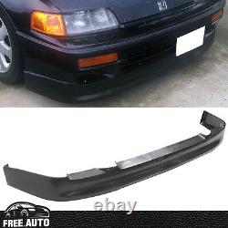 For 90-91 Honda CRX SI ED9 CS Style Front Bumper Lip Spoiler Splitter PU Black