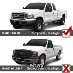 For 99-04 Ford F250 F350 SuperDuty Neon Tube LED DRL Black Projector Headlight