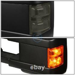 For 99-07 Ford F250-550 Super Duty Power Heated Smoked LED Side Towing Mirrors