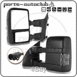For 99-07 Ford F250 Super Duty Tow Mirror Power Heated SMOKE Turn Signal Light