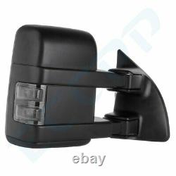 For 99-07 Ford Super Duty Side Mirrors Power Heated Led Smoke Signal Towing Pair