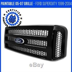 Ford Black Paintable Grille 05-07 Super Duty 99-04 f250 F350 Conversion Grill