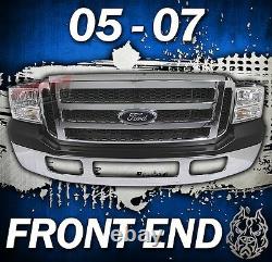 Ford Full 05-07 Front End Conversion fits 99-04 Super Duty Chrome Grille Bumper