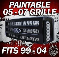 Ford Paintable 05-07 Super Duty/Excursion Grille For 99-04 f250 F350 Conversion