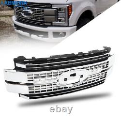 Front Chrome&Black Grille For 2017-2019 Ford F-250 F-350 F-450 Super Duty