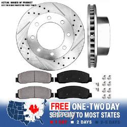 Front Drill Slot Brake Rotors & Ceramic Pads For 2005 2006 2011 Ford F250 F350