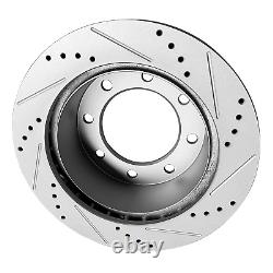 Front Rear Drilled Brake Disc Rotors +Ceramic Pads for Ford F-250 F-350 SD 99-04