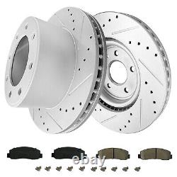Front Rear Drilled Slot Brake Rotors Pads Kit for F-250 F-350 SD 2008-2012 F250