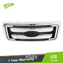 Front Upper Grille Assembly Chrome For 11-2016 F250/F350/F450/F550 Super Duty