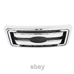 Front Upper Grille Assembly Chrome For 11-2016 F250/F350/F450/F550 Super Duty