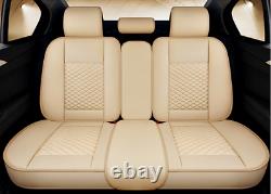 Full Set Car Seat Covers PU Leather Front+Rear Cushion For Interior Accessories