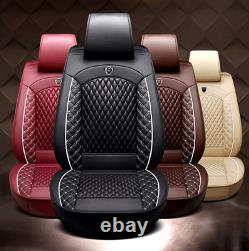 Full Set Car Seat Covers PU Leather Front+Rear Cushion For Interior Accessories
