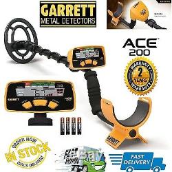 Garrett Ace 200 Metal Detector with Submersible Coil & Batteries Free Ship USA