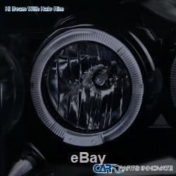 Glossy Black Fit 99-04 F250 F350 F450 Super Duty LED Halo Projector Headlights