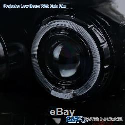 Glossy Black Fit 99-04 F250 F350 F450 Super Duty LED Halo Projector Headlights