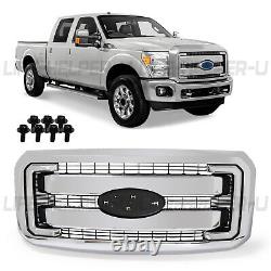 Grill Assembly For 2011-2016 F250/F350/F450/F550 Super Duty Chrome Grill