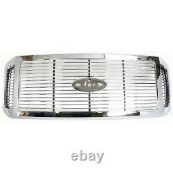 Grille For 2006-2007 Ford F-250 Super Duty F-350 Super Duty Chrome Plastic