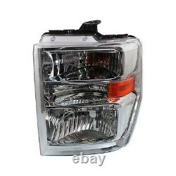 Headlight Set For 2008-2014 Ford E-350 Super Duty Left and Right CAPA 2Pc