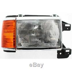 Headlight Set For 87-91 Ford F-150 88-91 F Super Duty Left & Right withSide Marker