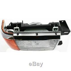 Headlight Set For 87-91 Ford F-150 88-91 F Super Duty Left & Right withSide Marker
