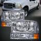 Headlights Set With Xenon Fit 1999-2004 Ford F250 F350 Super Duty Ford Excursion